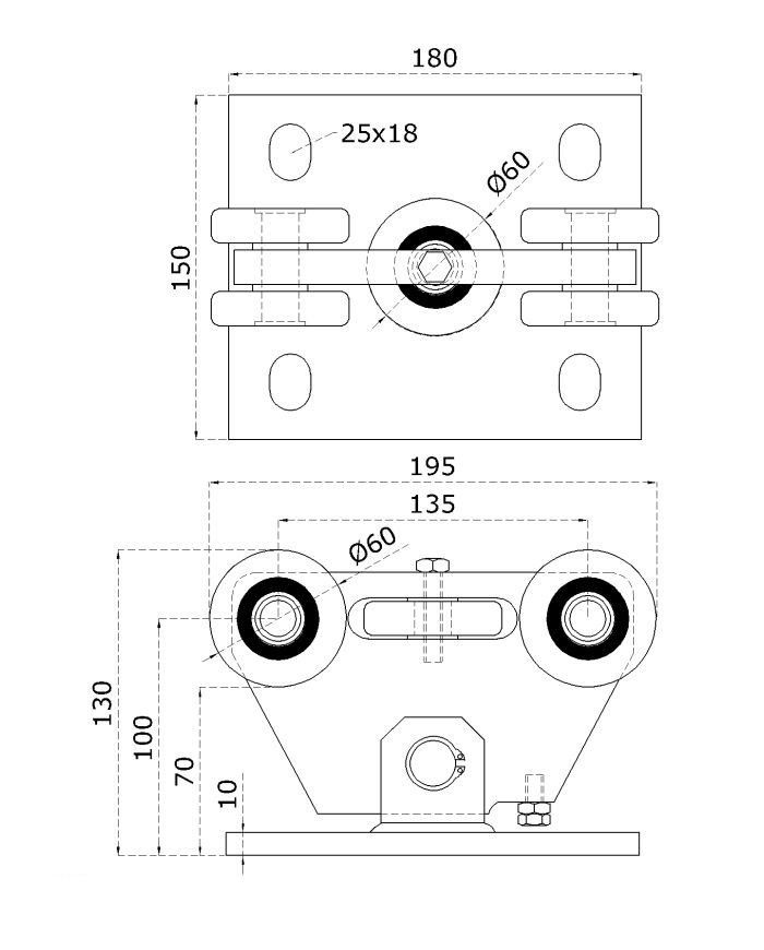Ratiņa C395IX-1P rasējums Ratiņa C395IX-1P rasējums