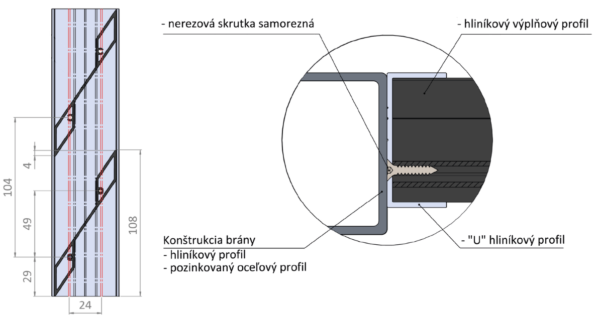 žalūziju tipa lamela
