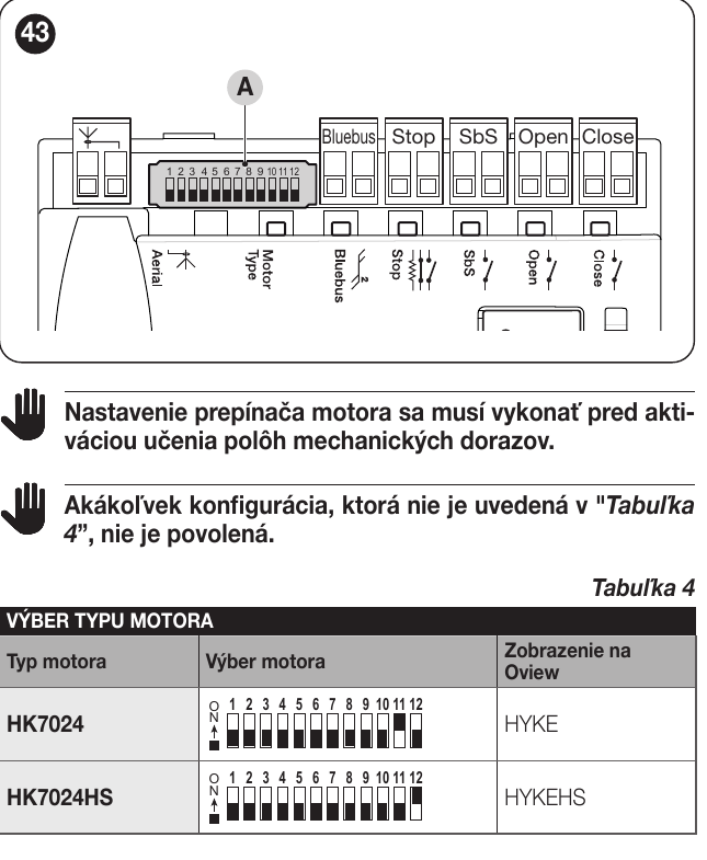 HYKE HS motora tipa oriģinālais selektors uz vadības plates