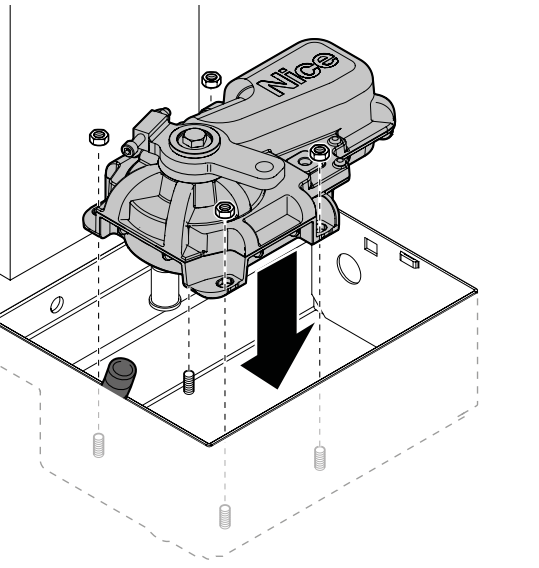 LFAB4024HS – motora nostiprināšana pamatu korpusā