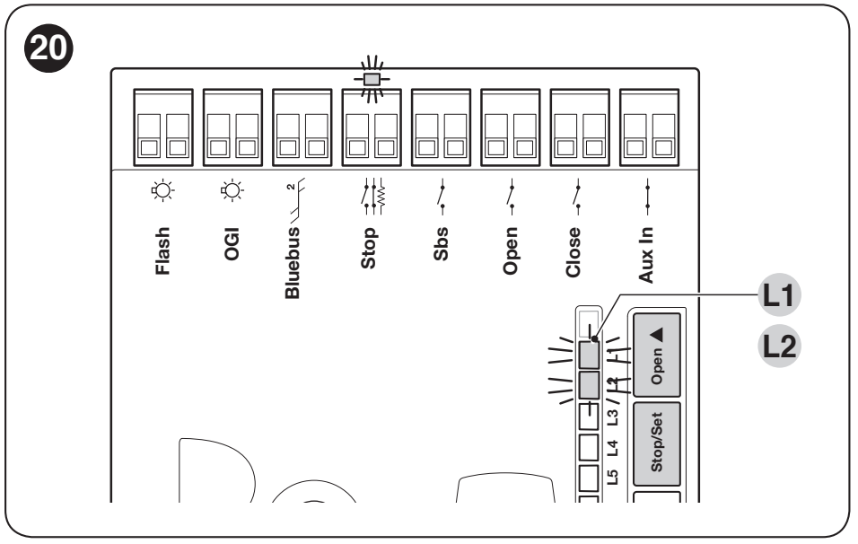 OPEN un STOP/SET BlueBUS un STOP apmācībai