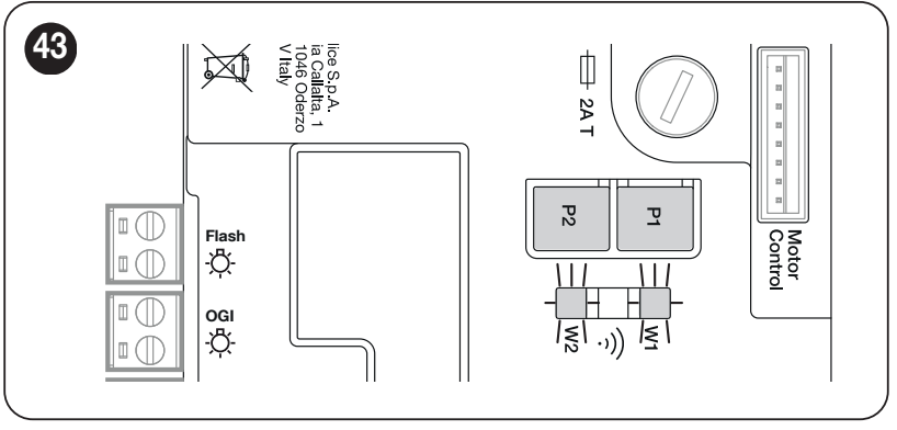 MCU2 iebūvētais Wi-Fi: pogas P1/P2 un LED W1/W2