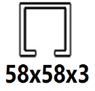 C profilam 58x58x3 mm