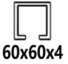 C profilam 60x60x4 mm