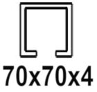 C profilam 70x70x4 mm