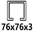 C profilam 76x76x3 mm