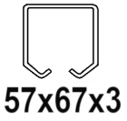 Piekaramam C profilam 57x67x3mm