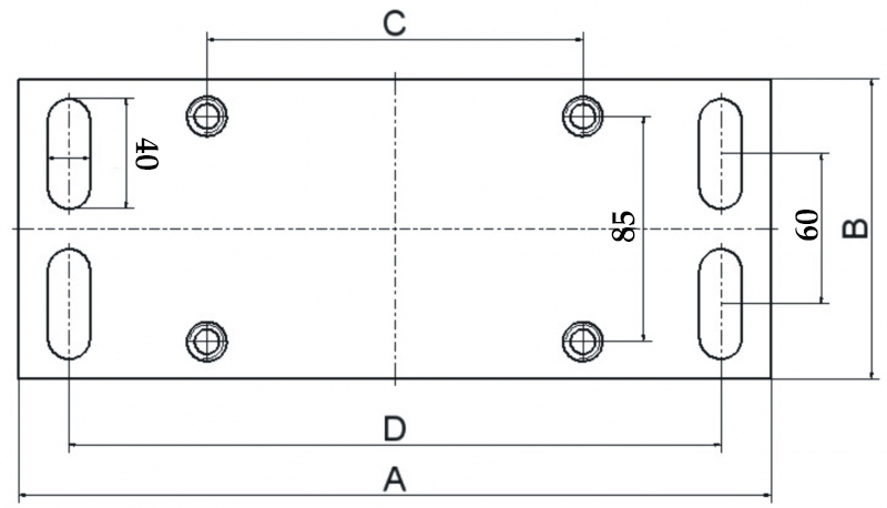 Ratiņu V-15-5 montāžas plāksnes izmēri