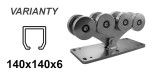 CAIS SPEED L ratiņi C profilam 140 × 140 × 6 mm