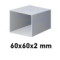 Cinkots taisnstūra profils 60x60x2 mm, 6 m